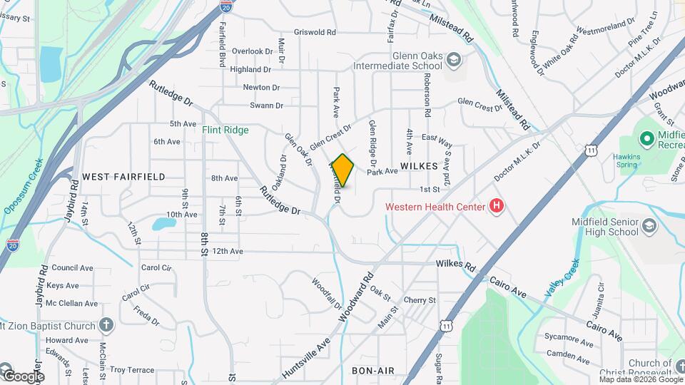 845 Westfield Dr Mapa y Detalles de la Ubicación