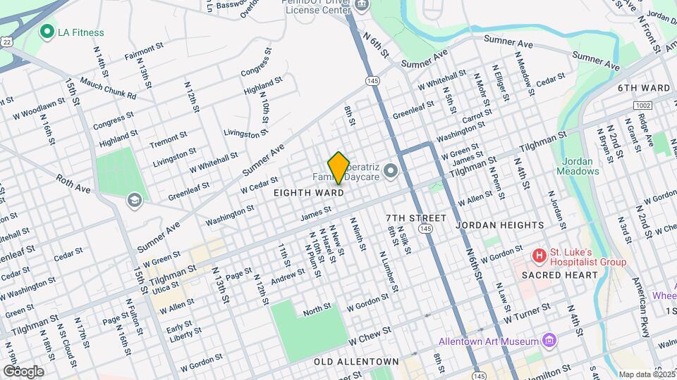 736 N Ninth St Map and Location Details