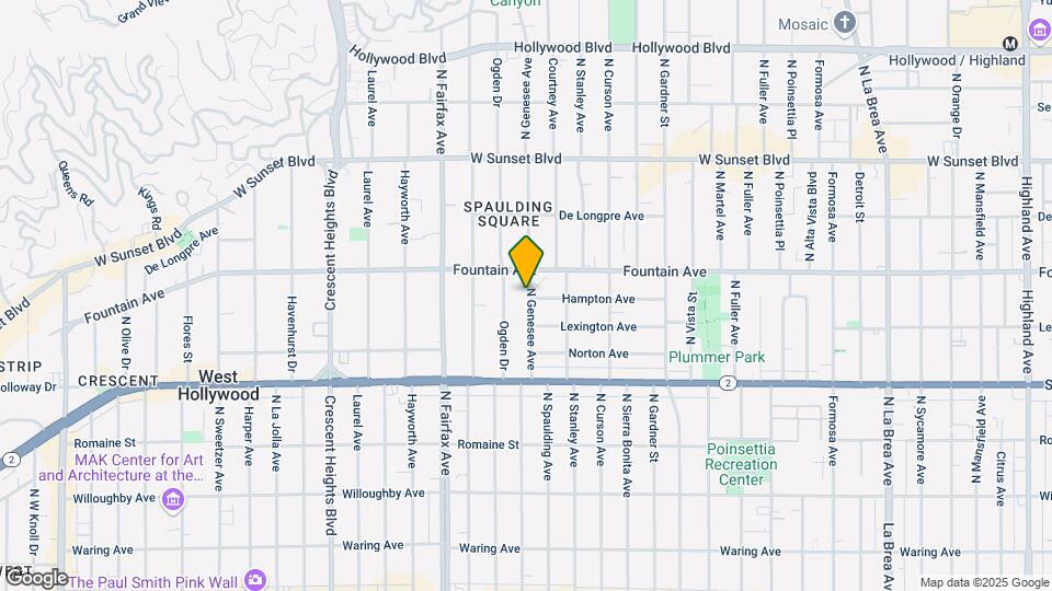 1227 N Genesee Ave Mapa y Detalles de la Ubicación
