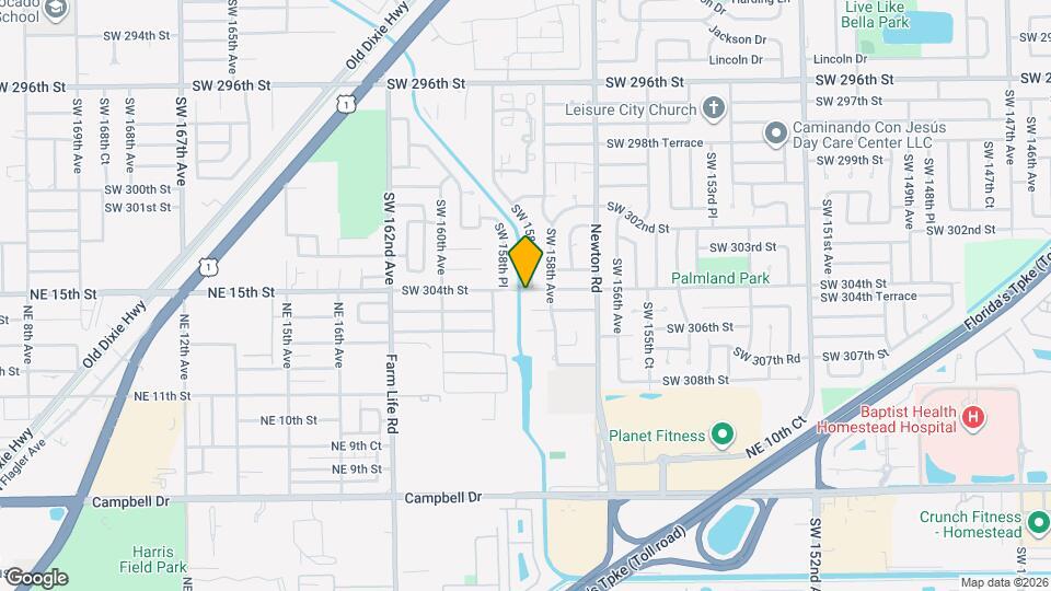 15830 SW 304th St, Unit Homestead Efficiency Map and Location Details