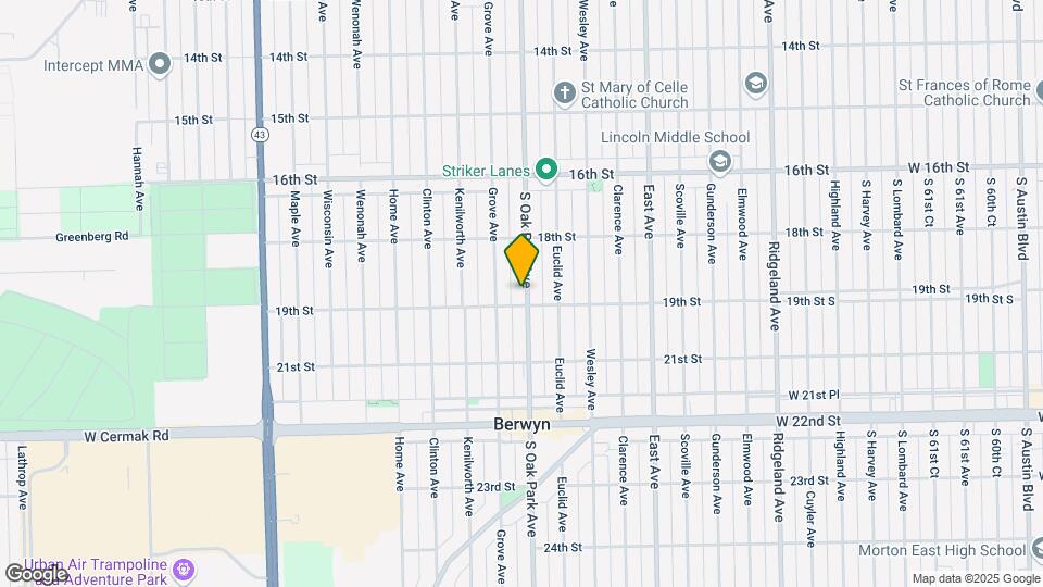 1846 Oak Park Ave Map and Location Details
