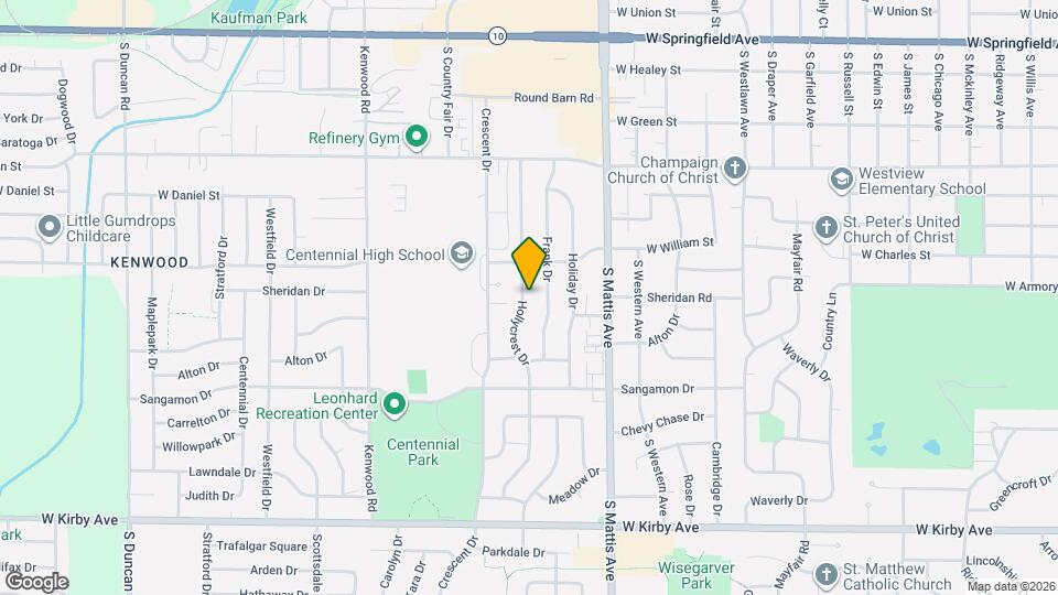 1010 Hollycrest Dr Map and Location Details