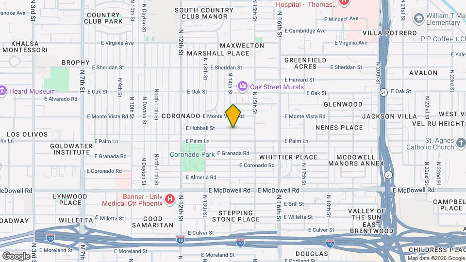 1401 E Hubbell St Map and Location Details