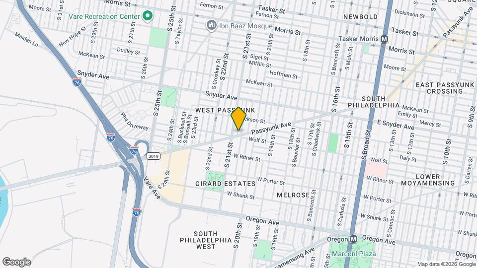 2033 W Passyunk Ave Map and Location Details
