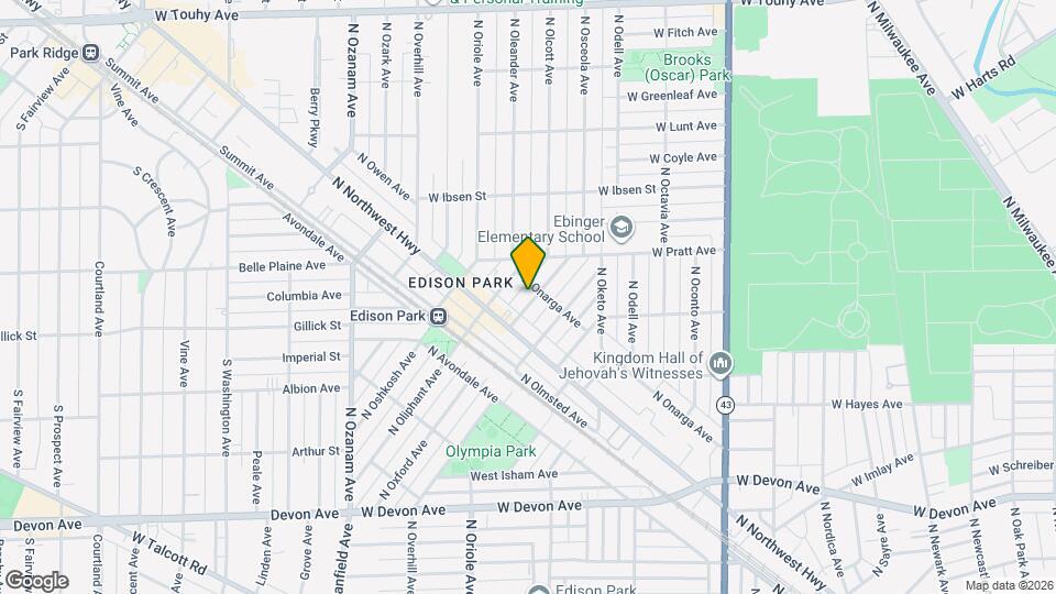 6734 N Oxford Ave, Unit Oxford Unit 2 Map and Location Details