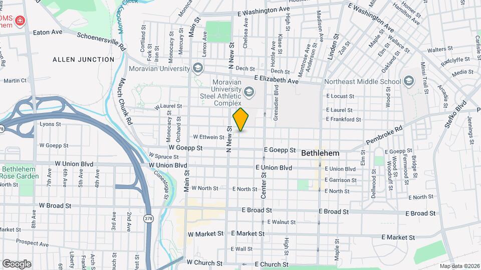 21 E Ettwein St, Unit #2 Map and Location Details