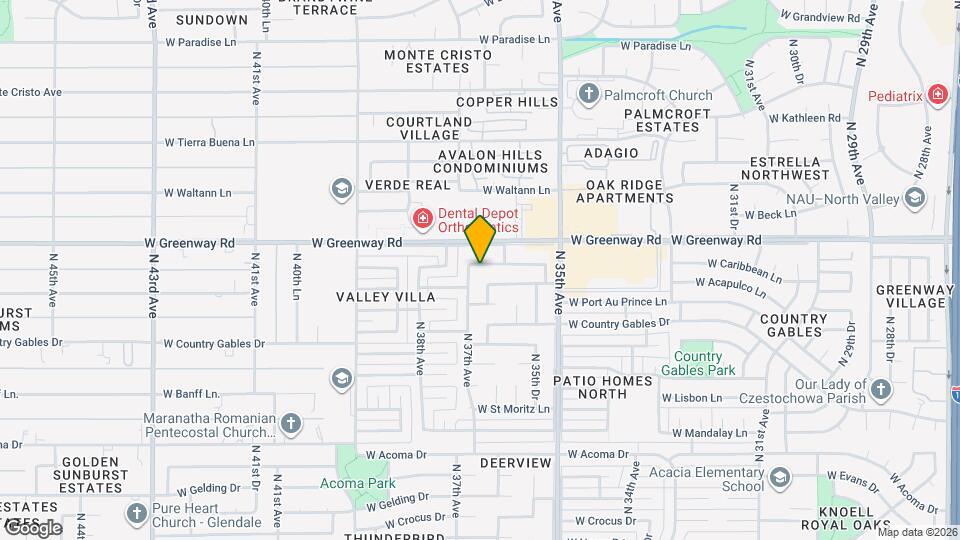 3625 W Caribbean Ln Map and Location Details