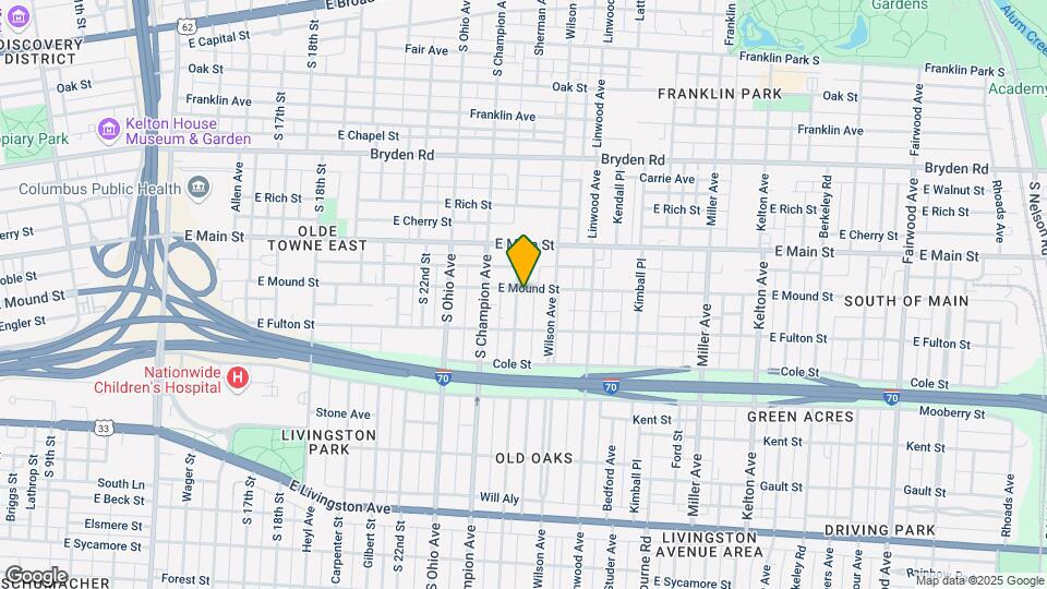 1157 E Mound St Mapa y Detalles de la Ubicación