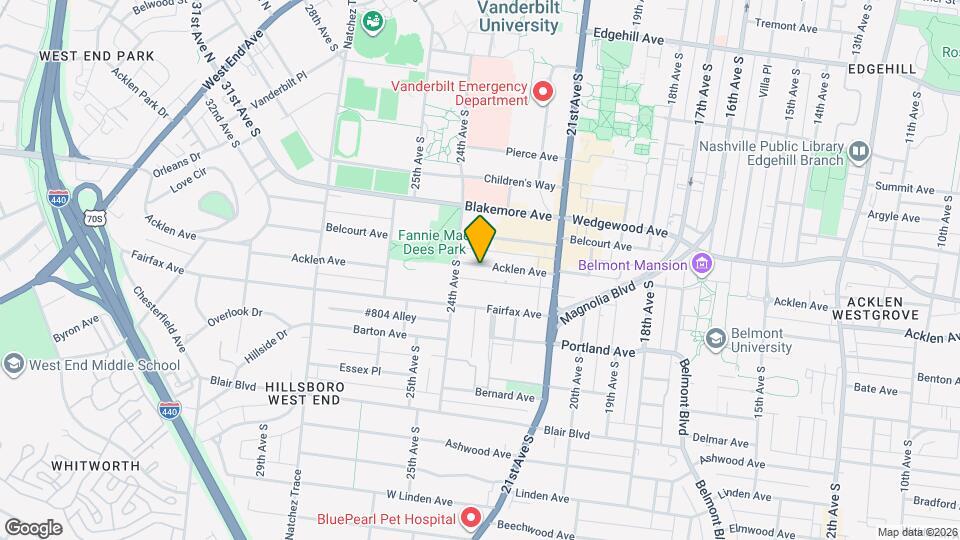 2135 Acklen Ave, Unit 10 Mapa y Detalles de la Ubicación