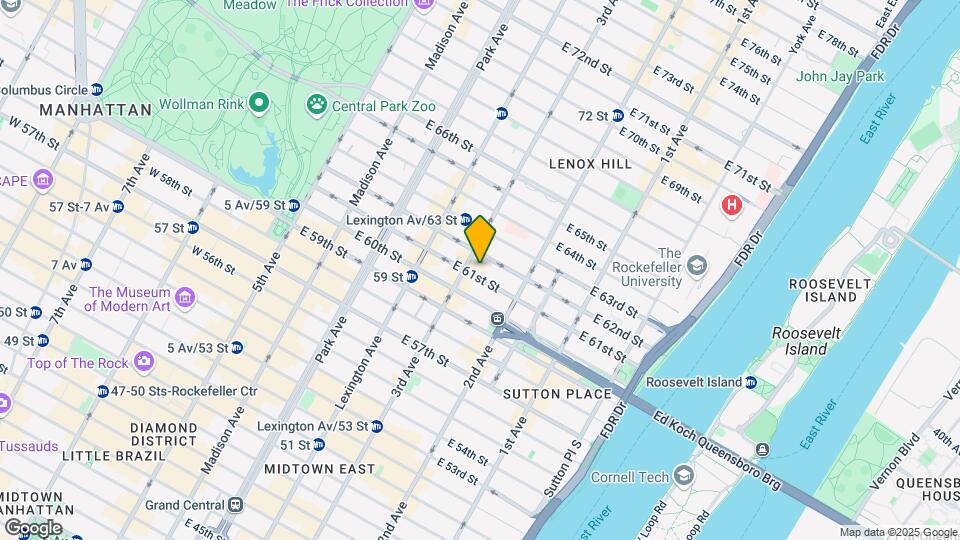 205 E 61st St Mapa y Detalles de la Ubicación