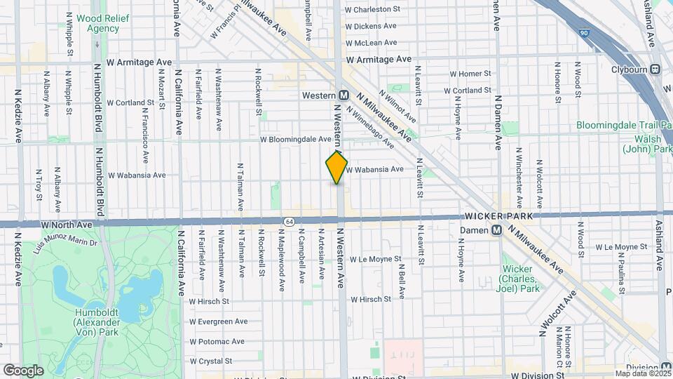 1646 N Western Ave, Unit B Map and Location Details