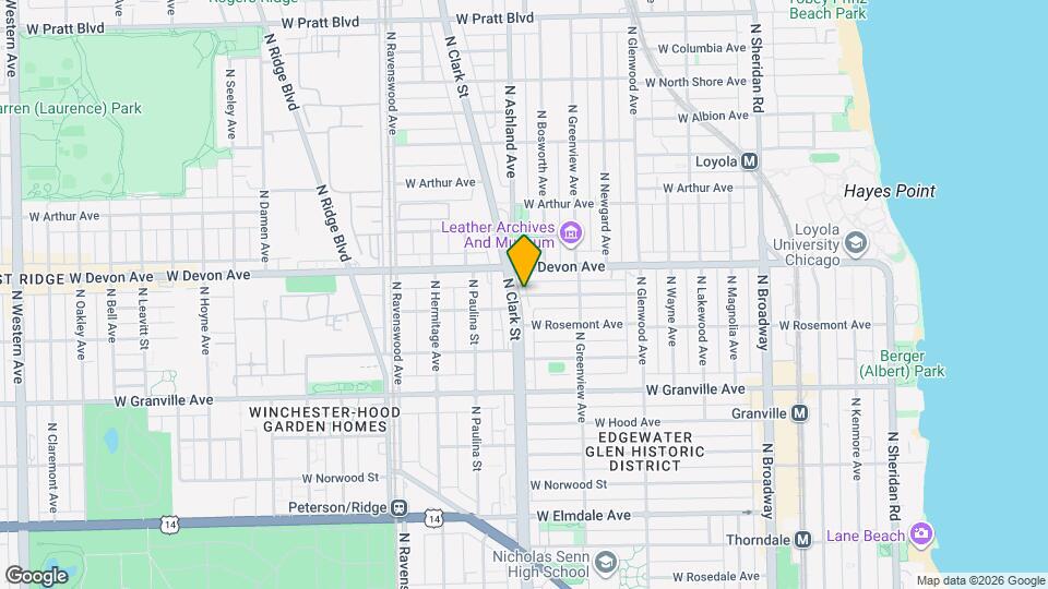 1552 W Highland Ave Map and Location Details