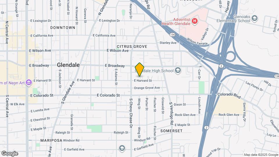 1231 E Harvard St Mapa y Detalles de la Ubicación