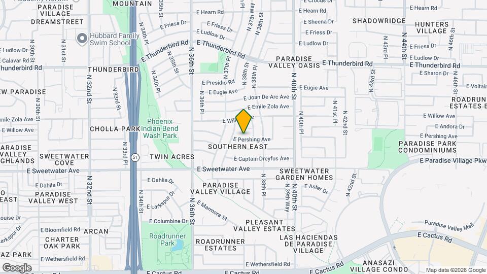 3756 E Pershing Ave Map and Location Details