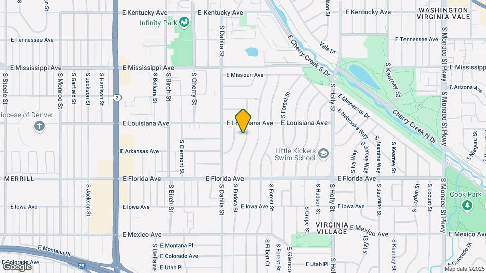 1333 S Eudora St Map and Location Details