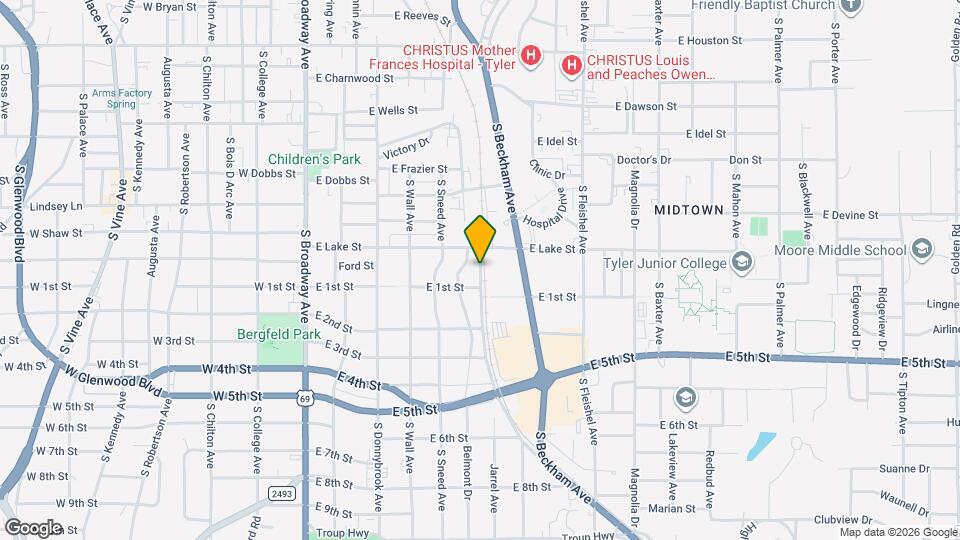 1201 S Highland Ave Map and Location Details