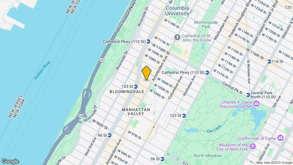 212 W 105th St Map and Location Details