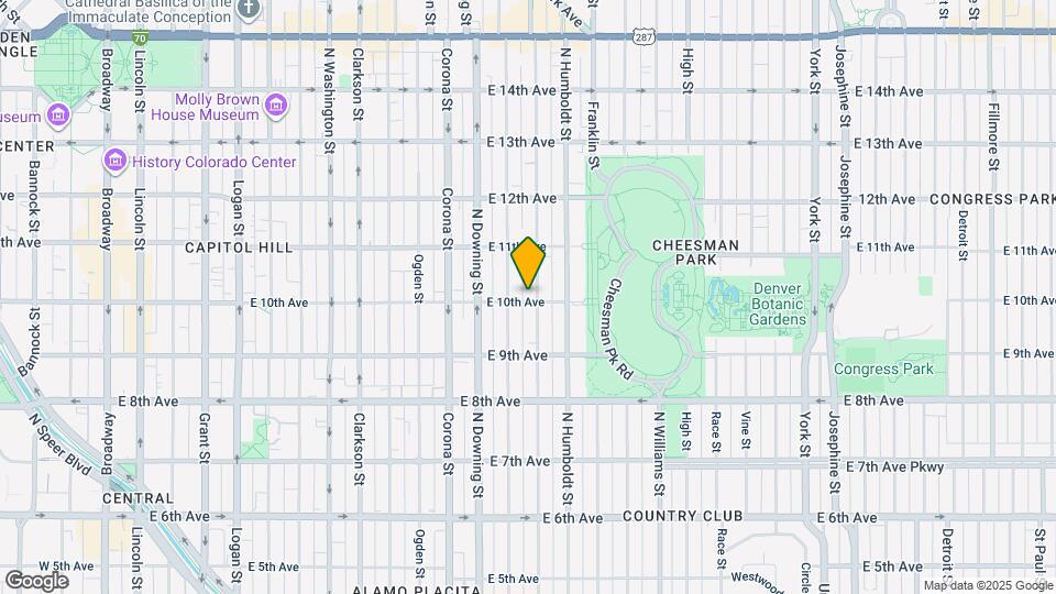 1321 E 10th Ave Map and Location Details