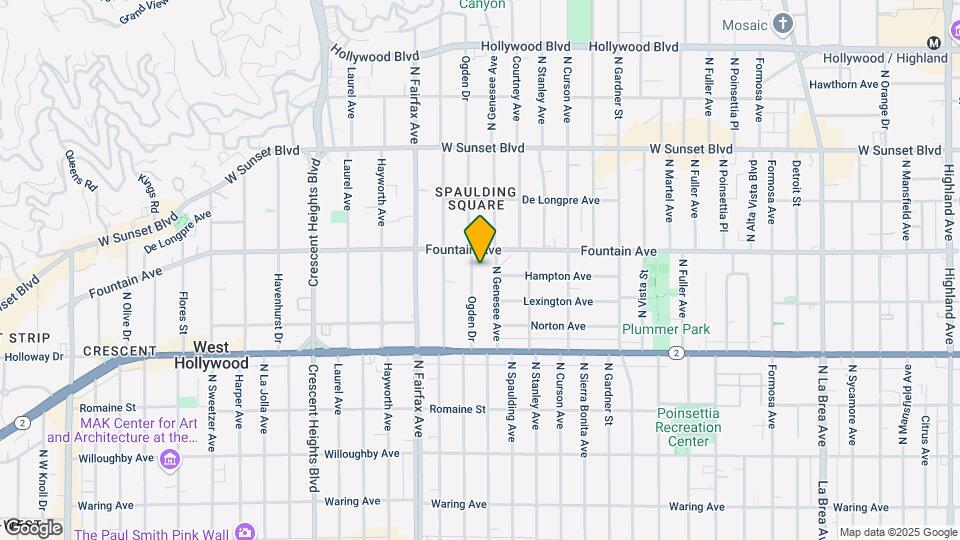1236 N Ogden Dr Mapa y Detalles de la Ubicación
