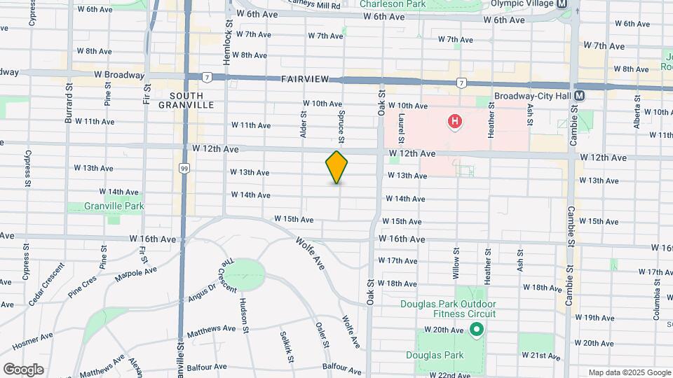 1107 W 14th Ave Map and Location Details