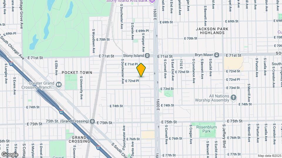 1500 E 72nd Pl Map and Location Details