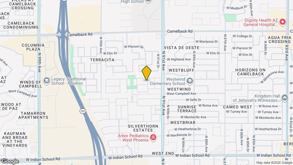9210 W Willow Bend Ln Mapa y Detalles de la Ubicación