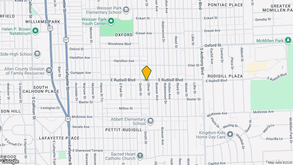 1120 E Rudisill Blvd Mapa y Detalles de la Ubicación