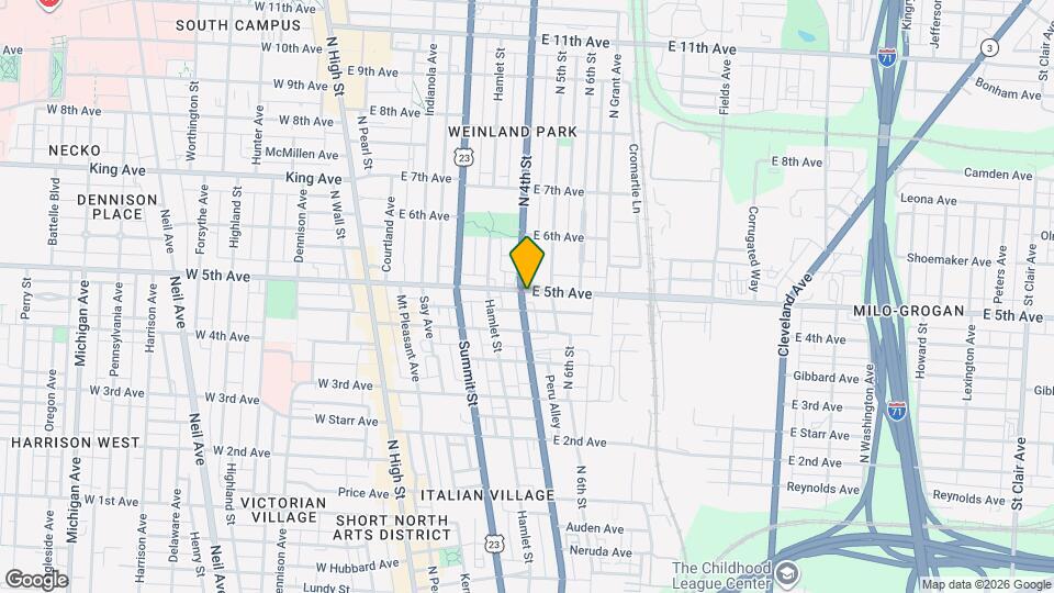 225 E 5th Ave Map and Location Details