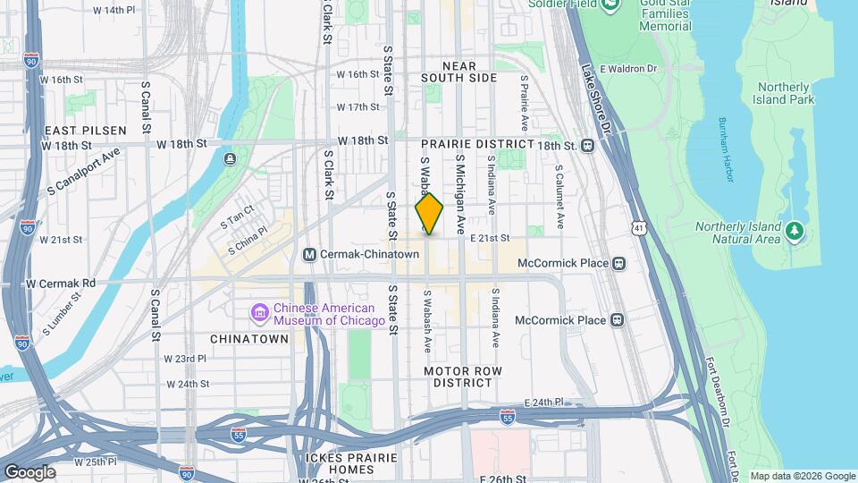 2105 S Wabash Ave Map and Location Details