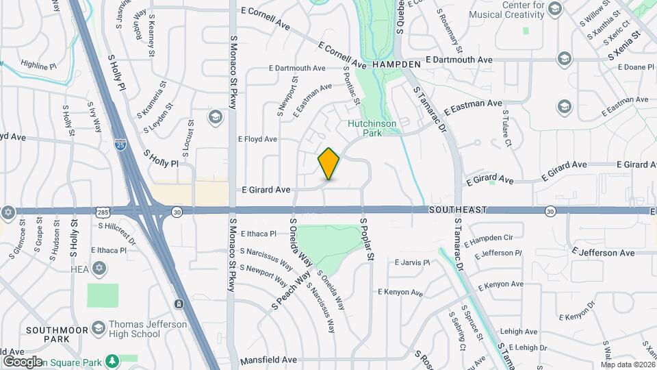 6940 E Girard Ave, Unit 102 Mapa y Detalles de la Ubicación