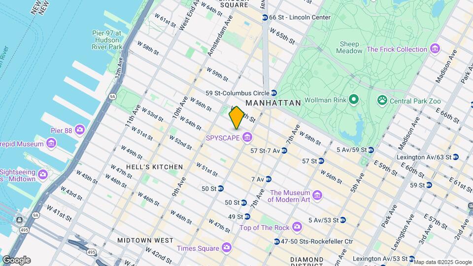 321 W 55th St Mapa y Detalles de la Ubicación