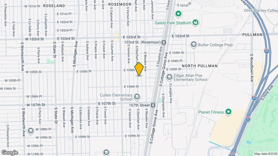 10529 S Eberhart Ave Mapa y Detalles de la Ubicación