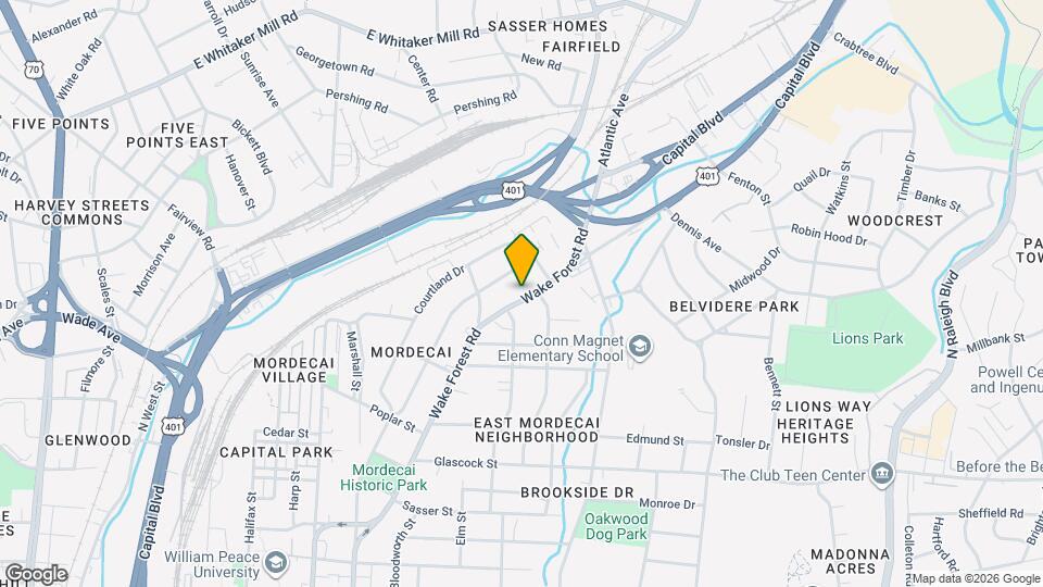 1423 Wake Forest Rd Map and Location Details