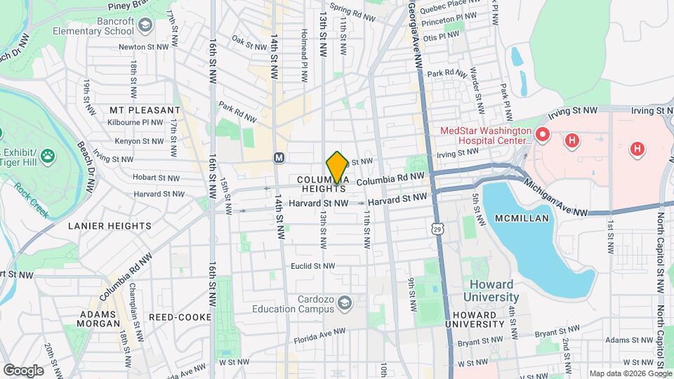 1250 Columbia Rd NW Mapa y Detalles de la Ubicación