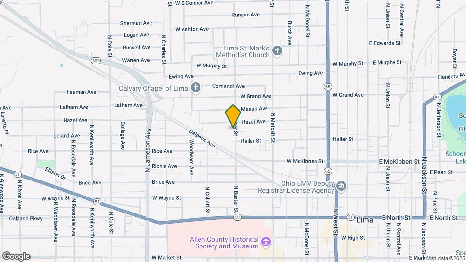 727 N Baxter St Map and Location Details
