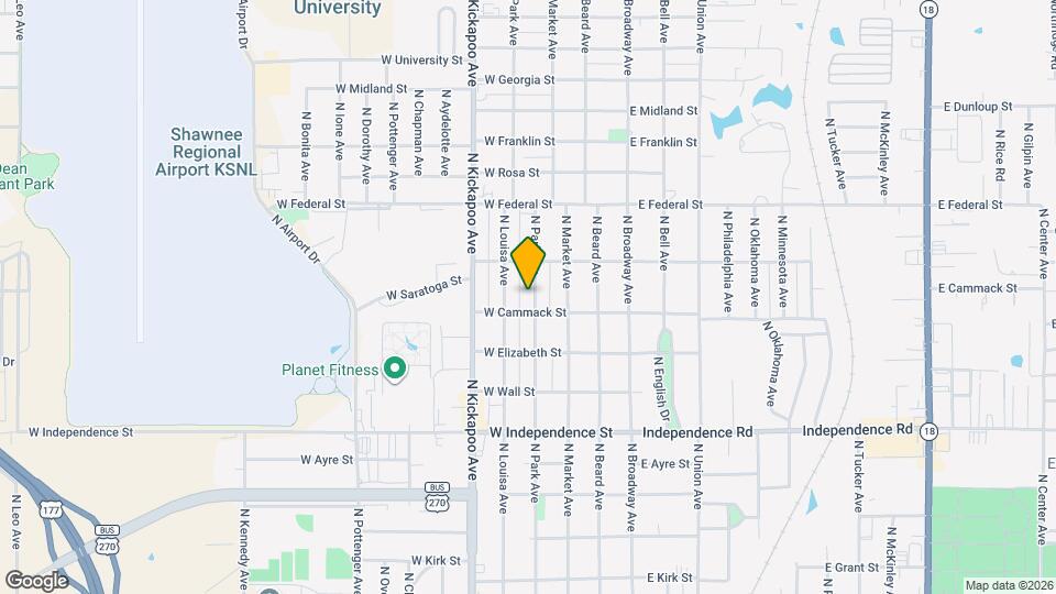 1810 N Park Ave Map and Location Details