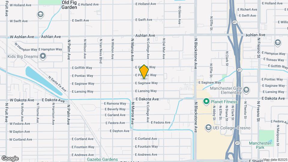 1025 E Saginaw Way Map and Location Details