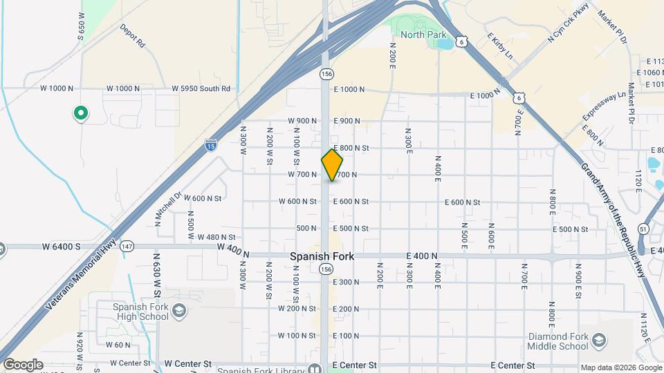 650 N Main St, Unit Unit B Map and Location Details