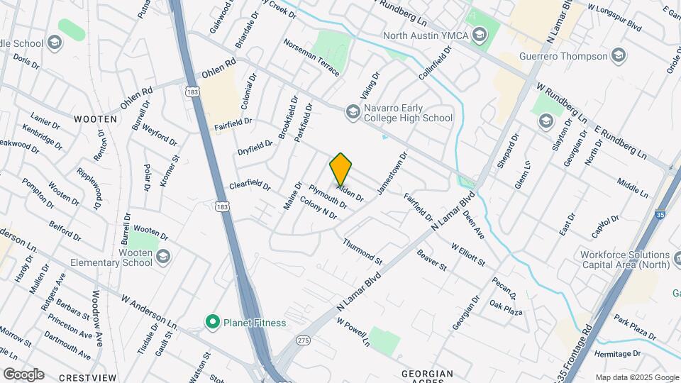 1105 Alden Dr Map and Location Details