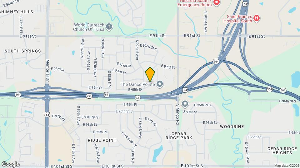 9364 S 93rd E Ave Map and Location Details