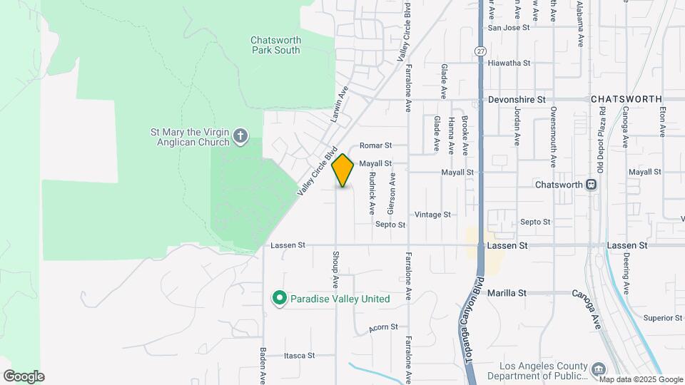 10028 Shoup Ave Mapa y Detalles de la Ubicación