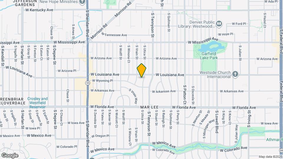 1325 S Utica St Map and Location Details