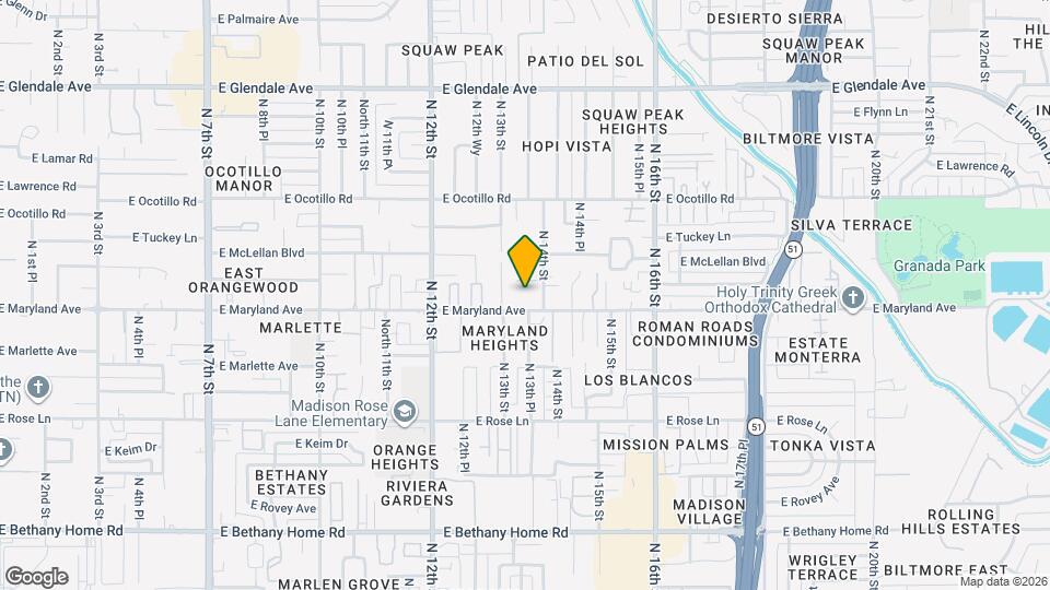 1336 E Maryland Ave Mapa y Detalles de la Ubicación