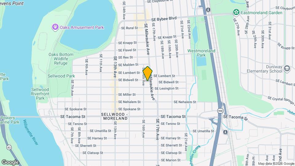 7865 SE Milwaukie Ave Map and Location Details