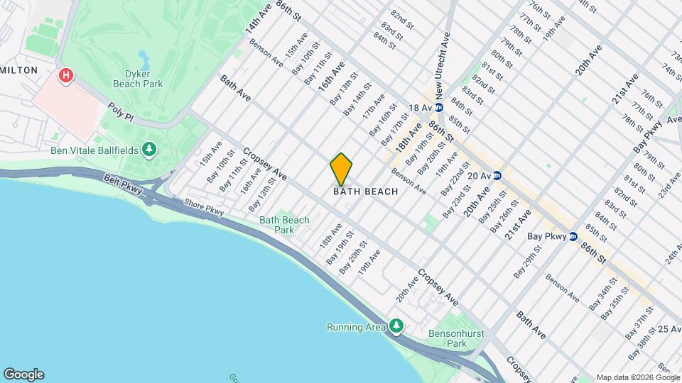 188 Bay 17th St, Unit $1,300  Large Bedroom Map and Location Details