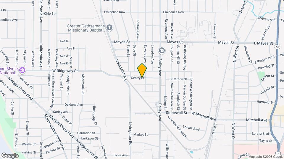 1213 Gentry St Map and Location Details