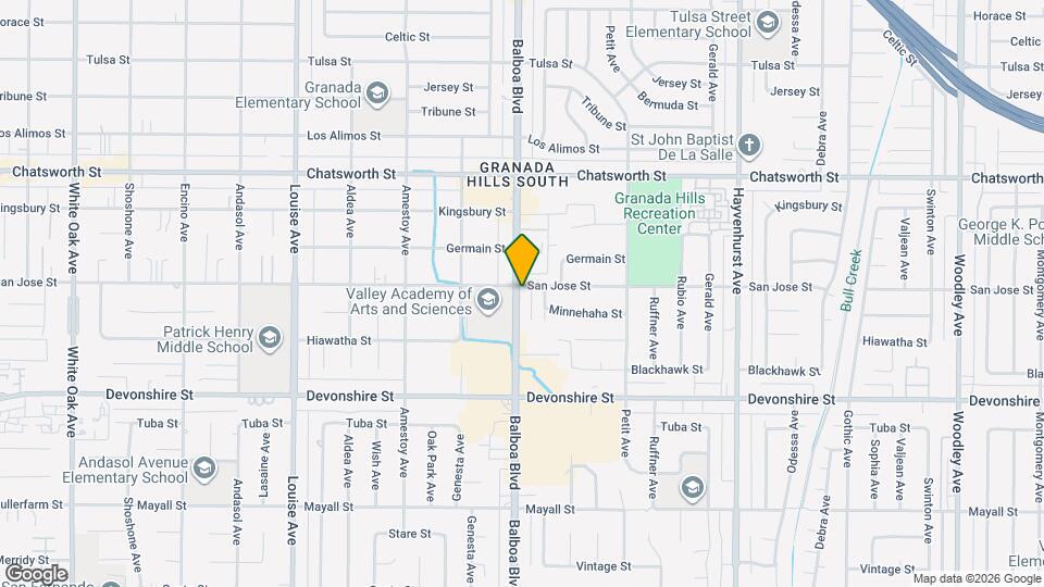 10452 Balboa Blvd, Unit 2 Map and Location Details