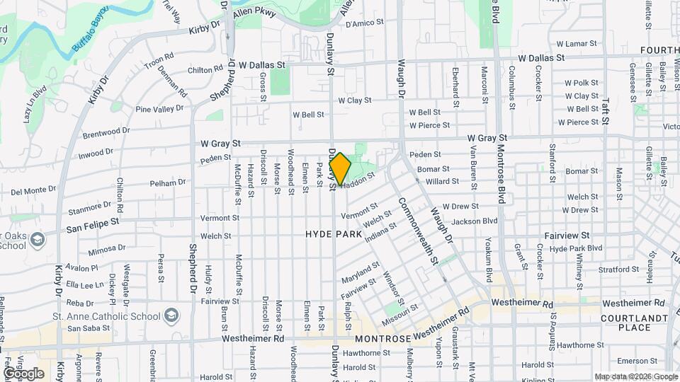1705 Dunlavy St Map and Location Details