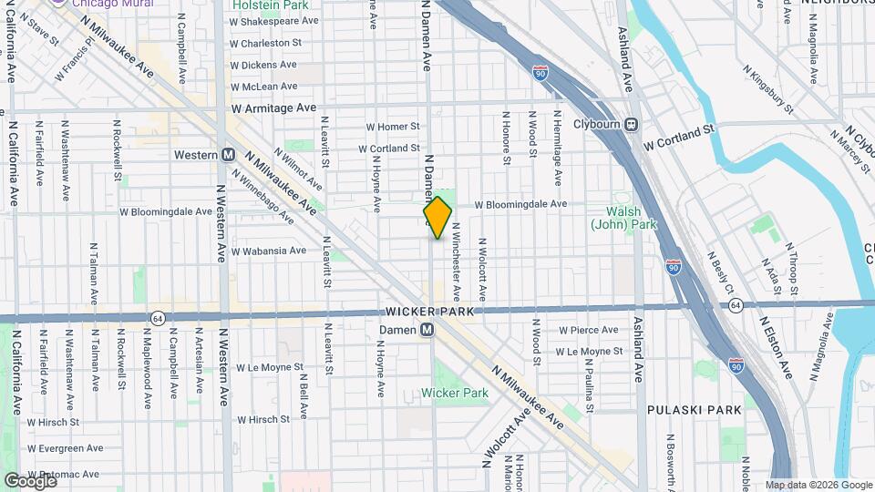 1715-1717 N Damen Ave Map and Location Details