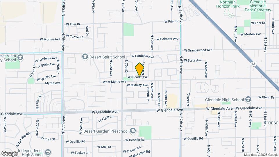 6933 W Nicolet Ave Map and Location Details